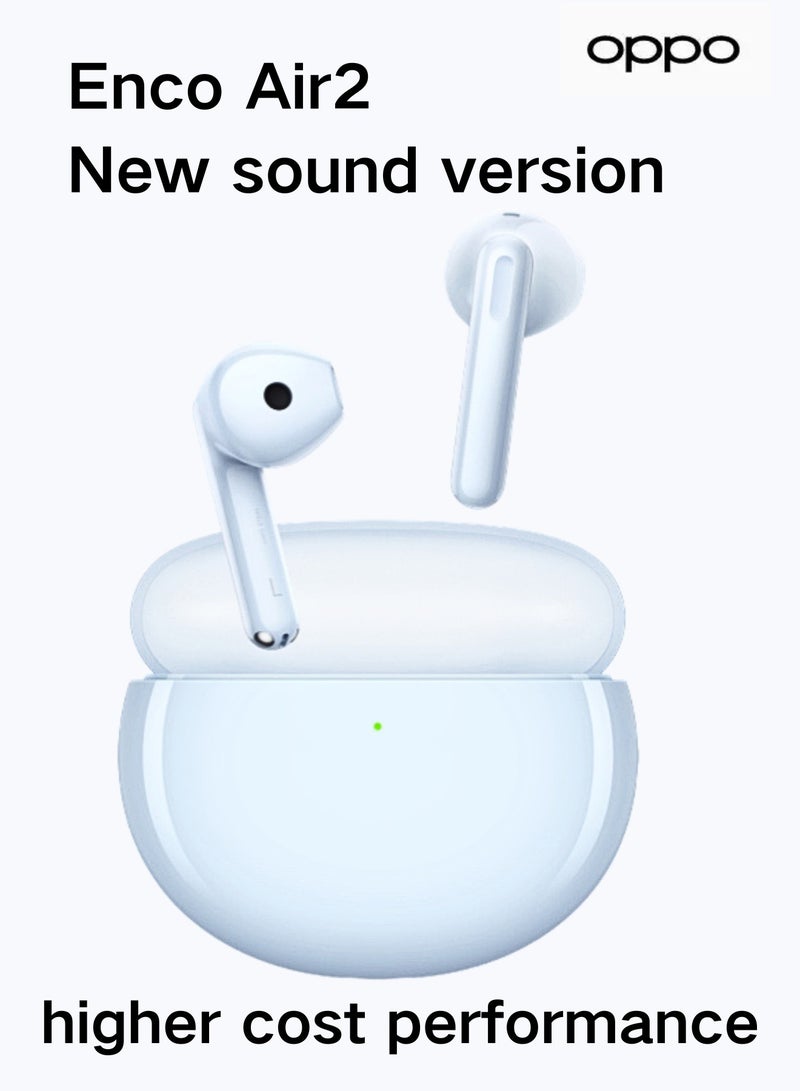 OPPO - Enco Air2 New Sound Edition - True Wireless Earbuds with AI Noise Reduction, 13.4mm Drivers, and Up to 35 Hours Battery Life White - Image 1