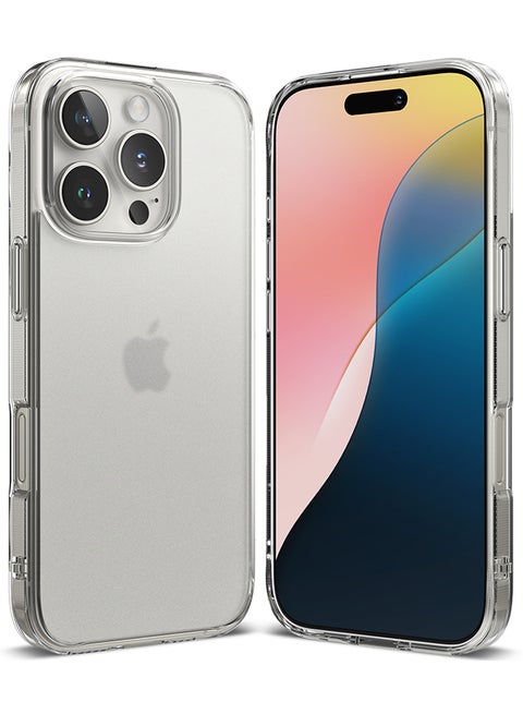 Fusion Case for iPhone 16 Pro Max , Transparent Hard Back Soft Flexible TPU Bumper Scratch Resistant Shockproof Protection Back Cover- Matte Clear