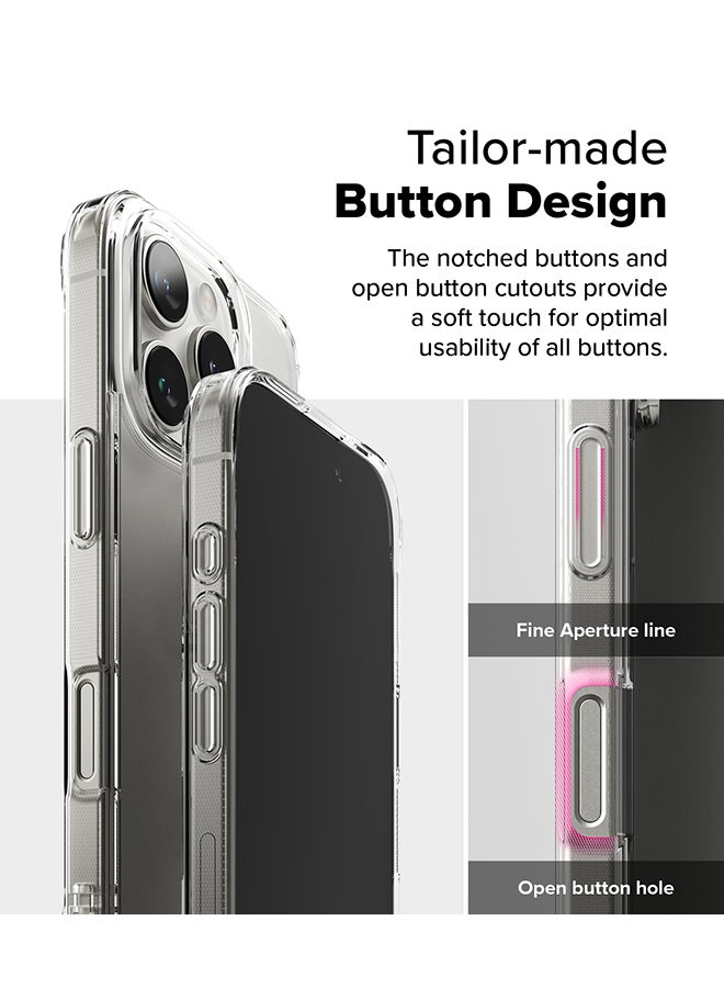 Fusion Case for iPhone 16 Pro Max , Transparent Hard Back Soft Flexible TPU Bumper Scratch Resistant Shockproof Protection Back Cover- Matte Clear