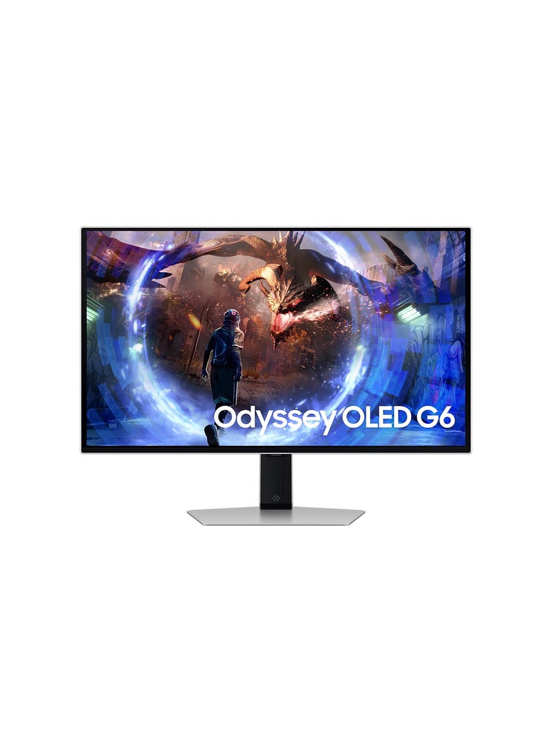 Samsung - SAMSUNG 27-Inch Odyssey OLED G6, 2K QHD, Refresh Rate 360Hz Silver - Image 1