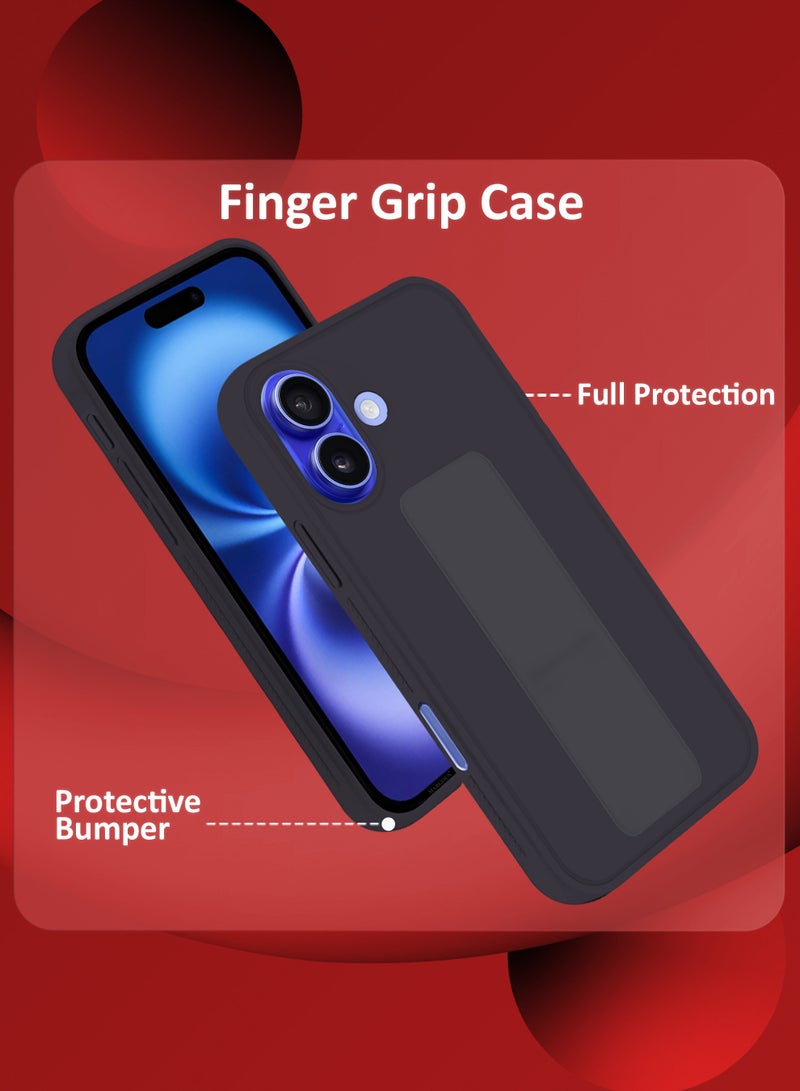 MARGOUN (for Apple iPhone 16) Case Premium PU Leather Back Cover with Stand Function Shockproof and Anti Scratch Case Cover Finger Grip Dark Purple-1 - Image 4