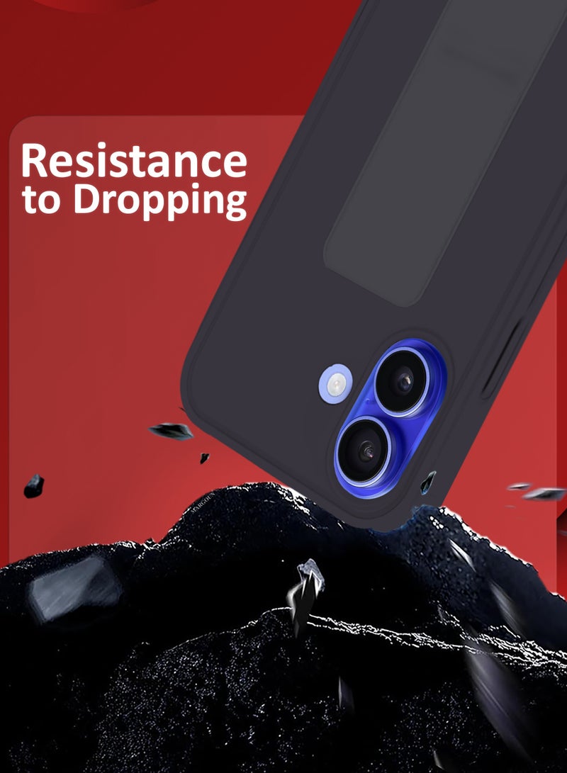 MARGOUN (for Apple iPhone 16) Case Premium PU Leather Back Cover with Stand Function Shockproof and Anti Scratch Case Cover Finger Grip Dark Purple-1 - Image 5