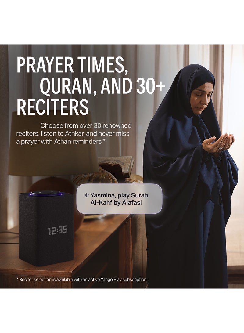 Yasmina - Smart Speaker with Human-Like AI Assistant | Use your voice to control smart home devices via Bluetooth or Wi-Fi, play music, Quran, and more (speaks Arabic, English) | size Max | Black - Image 1