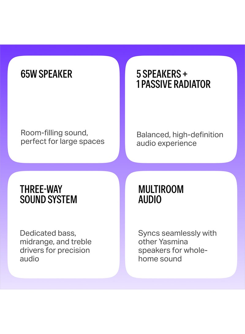 Yasmina - Smart Speaker with Human-Like AI Assistant | Use your voice to control smart home devices via Bluetooth or Wi-Fi, play music, Quran, and more (speaks Arabic, English) | size Max | Black - Image 1