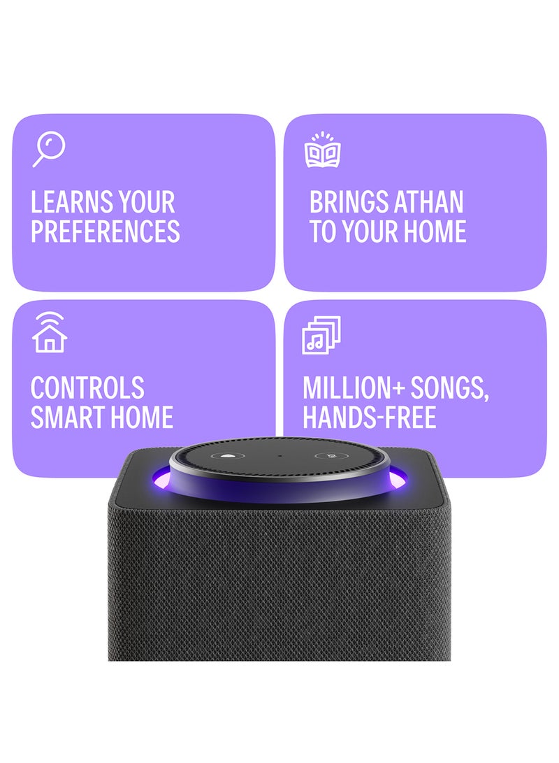 Yasmina - Smart Speaker with Human-Like AI Assistant | Use your voice to control smart home devices via Bluetooth or Wi-Fi, play music, Quran, and more (speaks Arabic, English) | size Max | Black - Image 1