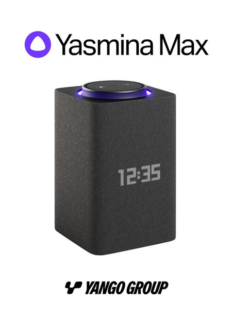 Max | Yango | Smart WiFi Bluetooth Speaker with AI, Dolby Audio Superior Sound, Rich Bass | Fluent in English, Arabic | Play music, Quran | Control Smart home | Zigbee | Stereo Pairing Black
