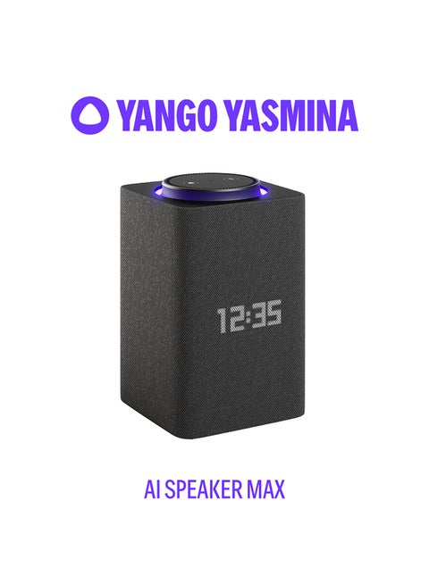 Max | Yango | Smart WiFi Bluetooth Speaker with AI, Dolby Audio Superior Sound, Rich Bass | Fluent in English, Arabic | Play music, Quran | Control Smart home | Zigbee | Stereo Pairing Black