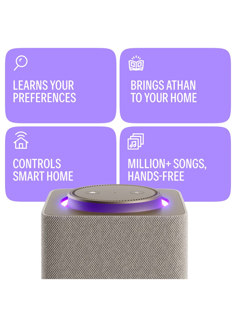 Max | Yango | Smart WiFi Bluetooth Speaker with AI, Dolby Audio Superior Sound, Rich Bass | Fluent in English, Arabic | Play music, Quran | Control Smart home | Zigbee | Stereo Pairing Beige