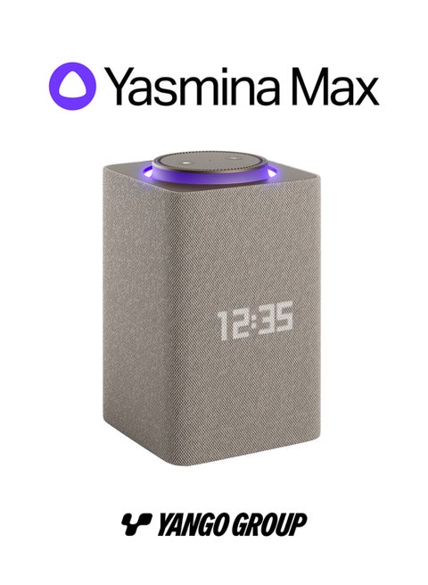 Max | Yango | Smart WiFi Bluetooth Speaker with AI, Dolby Audio Superior Sound, Rich Bass | Fluent in English, Arabic | Play music, Quran | Control Smart home | Zigbee | Stereo Pairing Beige