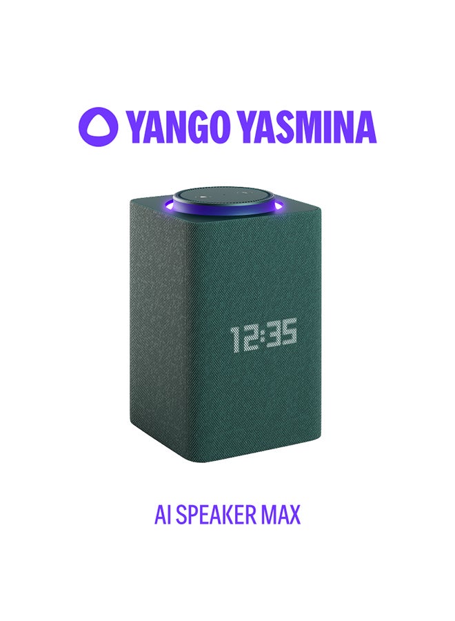 ياسمينة يانغو ياسمينا ماكس | مكبر صوت ذكي يعمل بالذكاء الاصطناعي | صوت دولبي، باس غني، اقتران ستيريو | يتحدث الإنجليزية والعربية | هدية يانغو بلاي أفلام، مسلسلات، موسيقى، قرآن غير محدودة | معلم ومترجم للأطفال | أخضر - Image 1