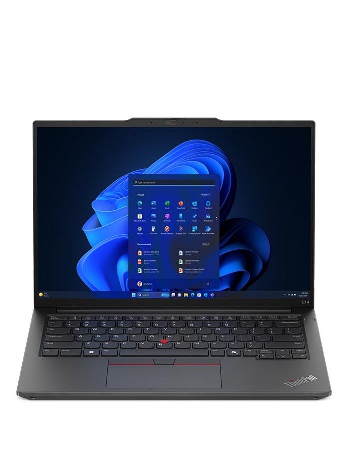 Lenovo ThinkPad E14 Laptop With 14 inch Display WUXGA (1920x1200) Display IPS, Intel Core Ultra 7-155H Processor/16GB RAM DDR5/512GB SSD/ Integrated Intel Arc Graphics/ WINDOWS 11 PRO English/Arabic Black  - Image 1
