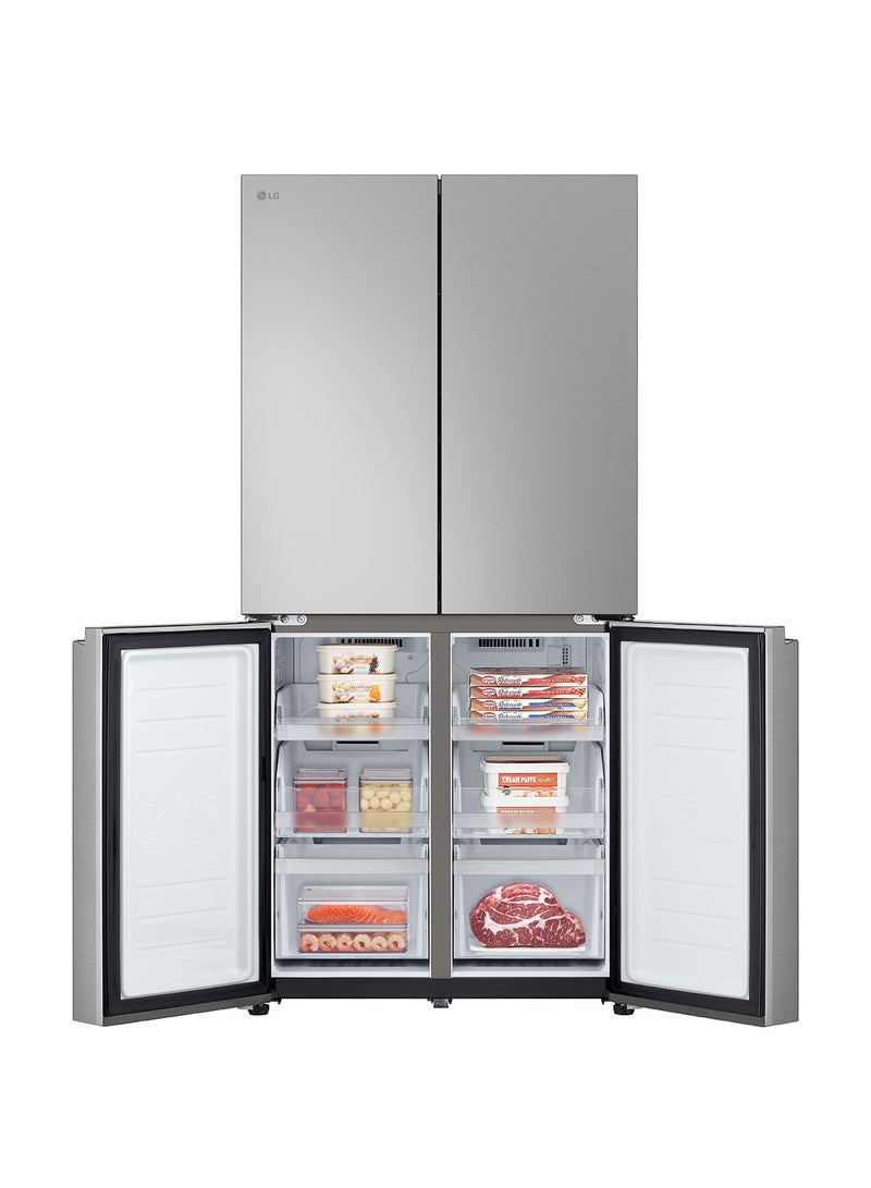 LG - (Gross) 594ℓ / (Net) 464ℓ Capacity  Side by Side Refrigerator - F-Next8 InstaView With Surface LED Lighting GR-B29FFLZB Prime Silver - Image 1