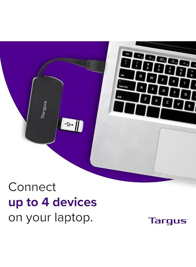 Targus - USB 4 Port Hub 2.0 Black - Image 1