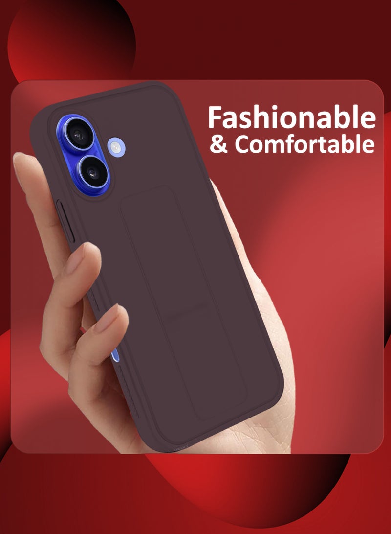MARGOUN (for Apple iPhone 16) 3Packs (1Case, 2Screen Protectors), Case Premium PU Leather Back Cover with Stand Function Shockproof and Anti Scratch Case Cover Finger Grip Merlot-3  - Image 4