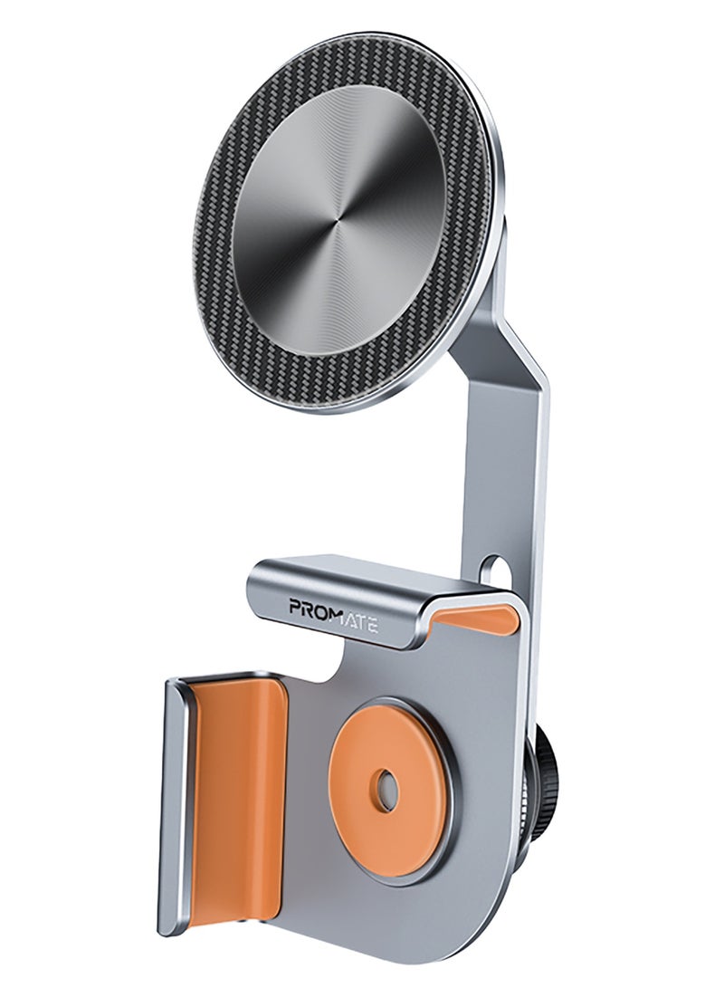 PROMATE - Mobile Magnetic Holder for Car Screen, Aluminum Crafted, 360° Rotation and MagSafe Compatibility, Cradleless Design, N52 Powerful Magnets Silver - Image 1