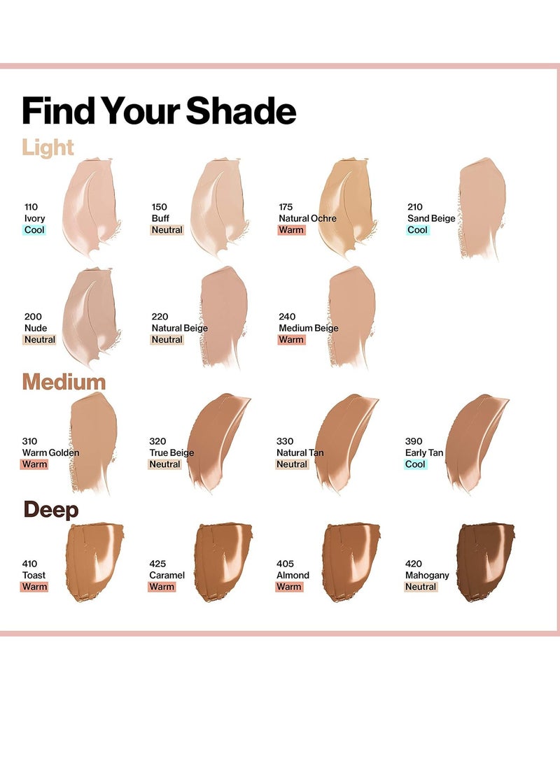ريفلون ColorStay Full Cover Longwear Matte Foundation, Heat & Sweat Resistant Lightweight Face Makeup (150), 1.0 oz BUFF - Image 3