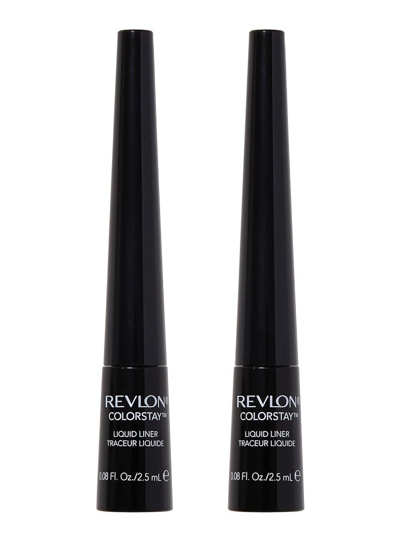 ريفلون ColorStay Liquid Eyeliner, Eye Makeup Stocking Stuffers for Women, Waterproof, Smudgeproof, 251, 0.08 Fl Oz (Pack of 2) Blackest Black - Image 1