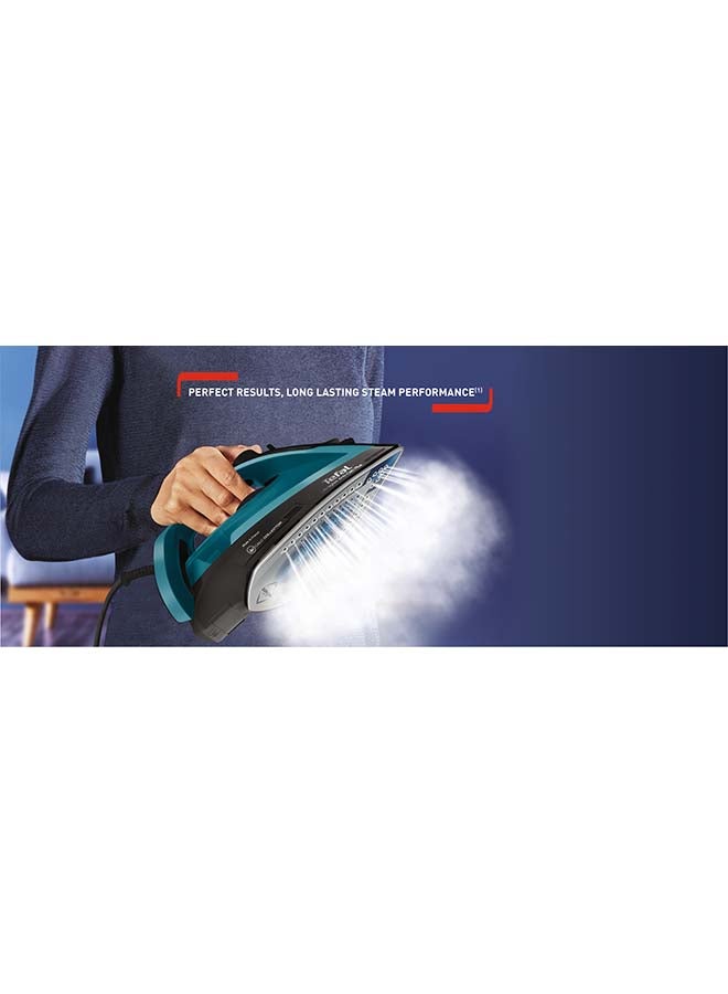 Tefal - Ultragliss Anti-Calc Plus Steam Iron | Removable Calc Collector | 50 g/minute Cont | Steam Output | 270 ml 2800 W FV6832M0 Black Glama / Bleu Boreal - Image 1