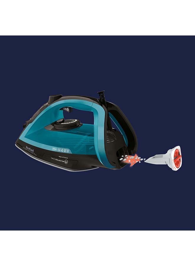 Tefal - Ultragliss Anti-Calc Plus Steam Iron | Removable Calc Collector | 50 g/minute Cont | Steam Output | 270 ml 2800 W FV6832M0 Black Glama / Bleu Boreal - Image 1
