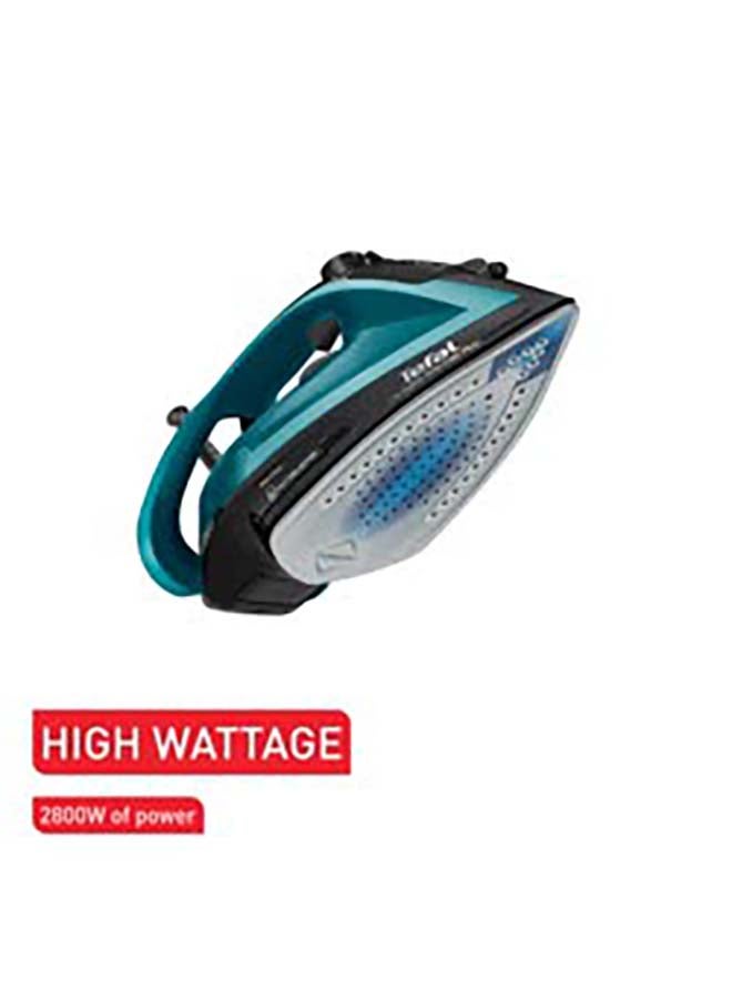 Tefal - Ultragliss Anti-Calc Plus Steam Iron | Removable Calc Collector | 50 g/minute Cont | Steam Output | 270 ml 2800 W FV6832M0 Black Glama / Bleu Boreal - Image 1