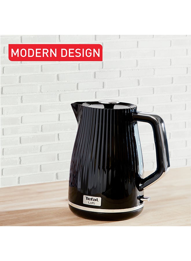 تيفال Loft Electric Kettle | Modern Design | Removable Kettle lid | 360° rotanional base | 1.7 L 3000 W KO250840 Black  - Image 3