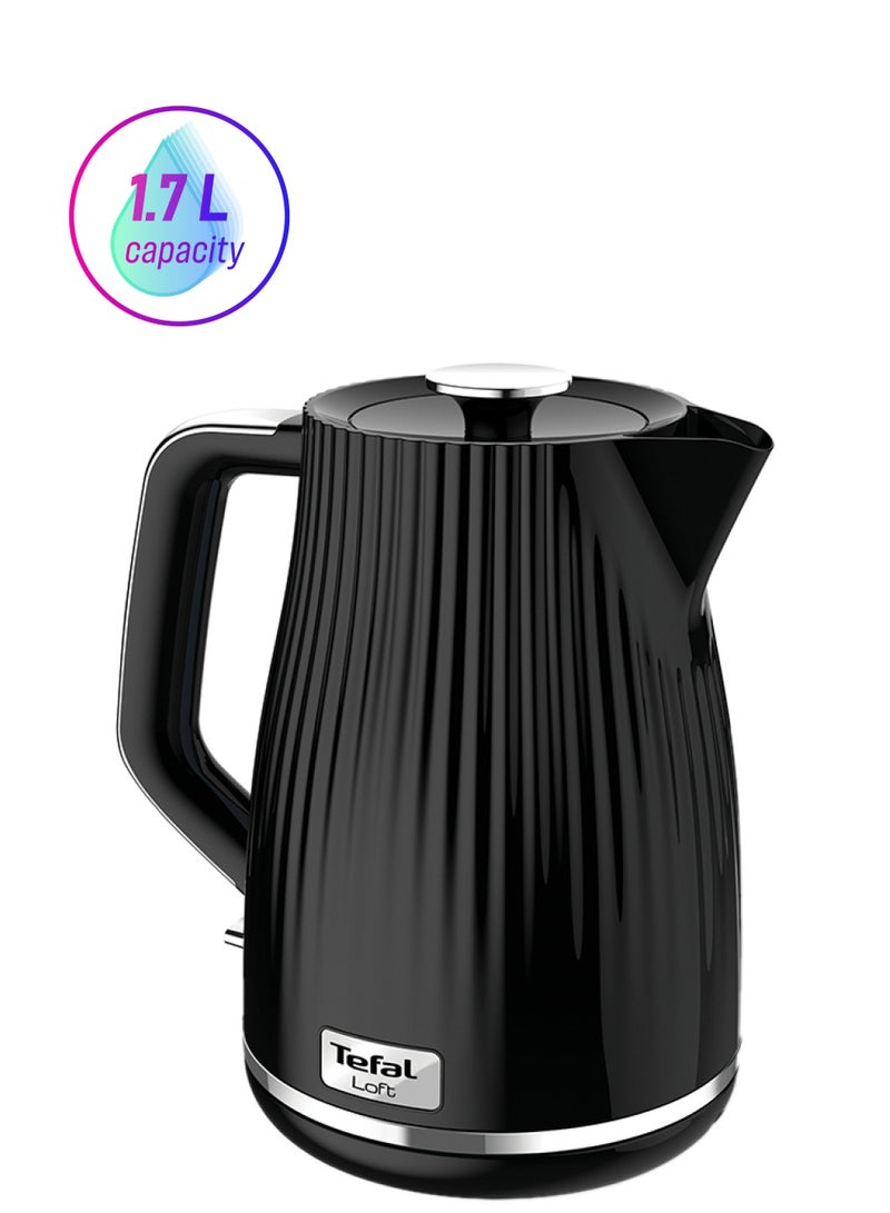 تيفال Loft Electric Kettle | Modern Design | Removable Kettle lid | 360° rotanional base | 1.7 L 3000 W KO250840 Black  - Image 1