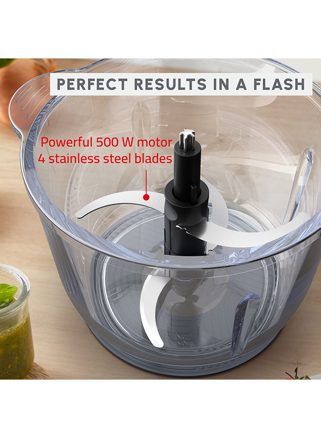 Moulinex - Choppeo | Glass Bowl Chopper | Useful Capacity | Borosilicate Glass | 2 Speeds | Eucalyptus | 1 L 500 W DJ603127 Blue - Image 1
