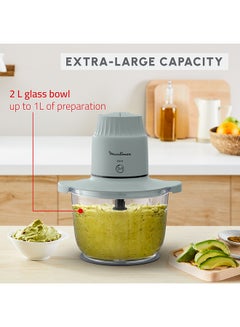 مولينكس Choppeo | Glass Bowl Chopper | Useful Capacity | Borosilicate Glass | 2 Speeds | Eucalyptus | 1 L 500 W DJ603127 Blue  - Image 3