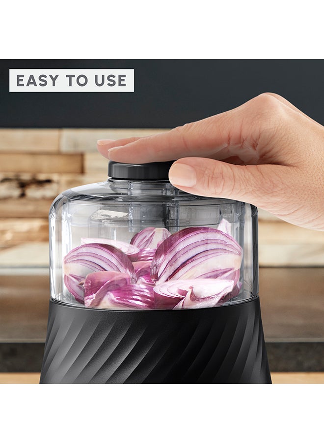 La Moulinette Eco Design | Food Chopper | Eco Design | Made From 46% Recycled Plastics | 4-in-1 Action | 0.5 L 1000 W DP712827 Black