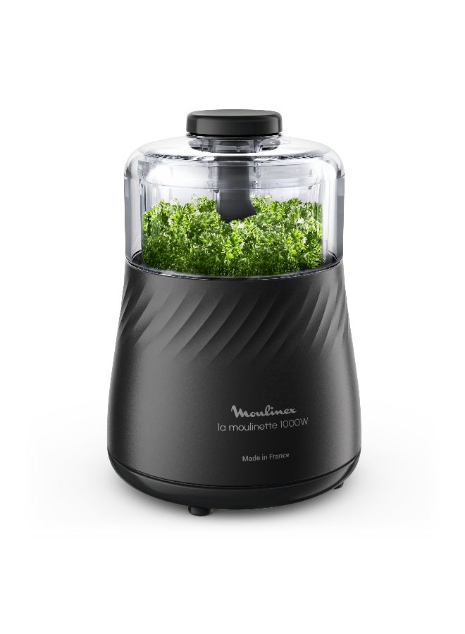 Moulinex La Moulinette Eco Design | Food Chopper | Eco Design | Made From 46% Recycled Plastics | 4-in-1 Action | 0.5 L 1000 W DP712827 Black - Image 1
