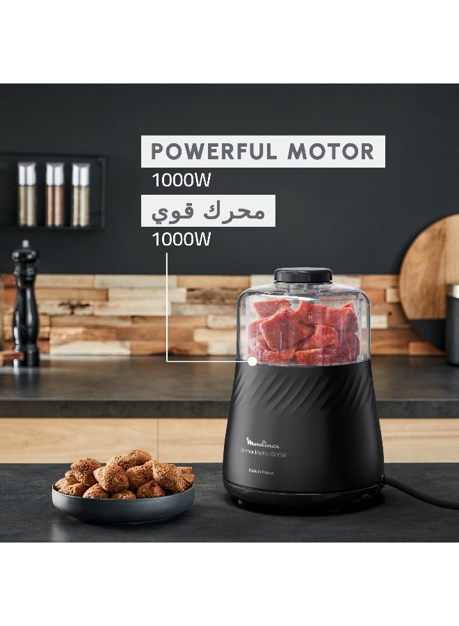 Moulinex La Moulinette Eco Design | Food Chopper | Eco Design | Made From 46% Recycled Plastics | 4-in-1 Action | 0.5 L 1000 W DP712827 Black - Image 4