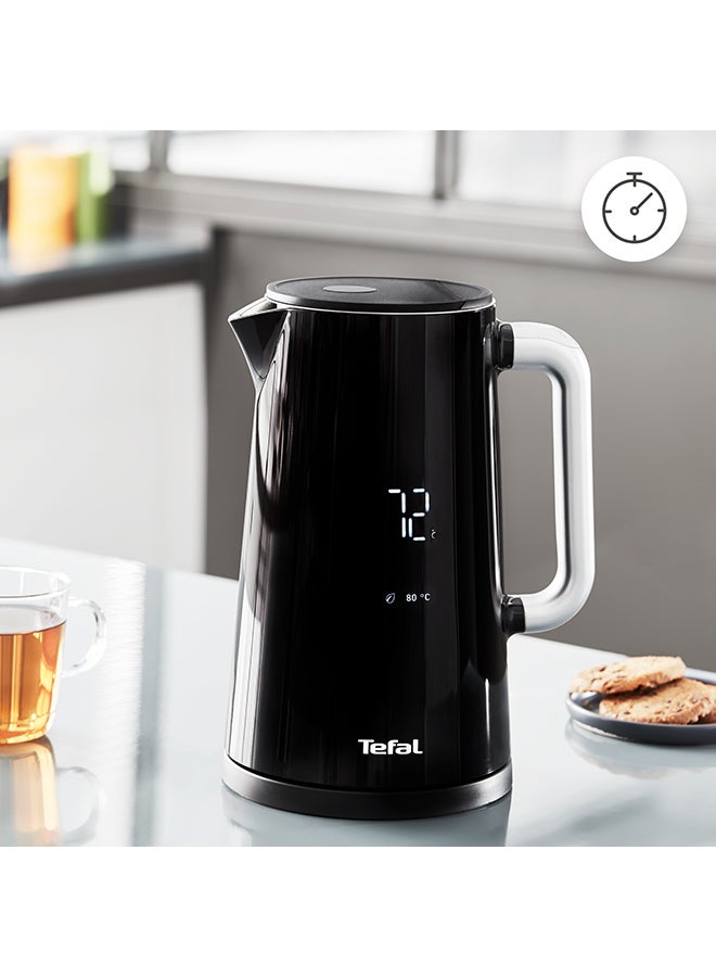 Tefal SMART N LIGHT Kettle | Digital Screen | 5-Temperature Selection | One-Touch Boiling | 30-Minute Keep-Warm | Stainless Steel Interior | 360° Cordless Base | Auto-Off | 1.5 L 3000 W KO853840 Black - Image 2