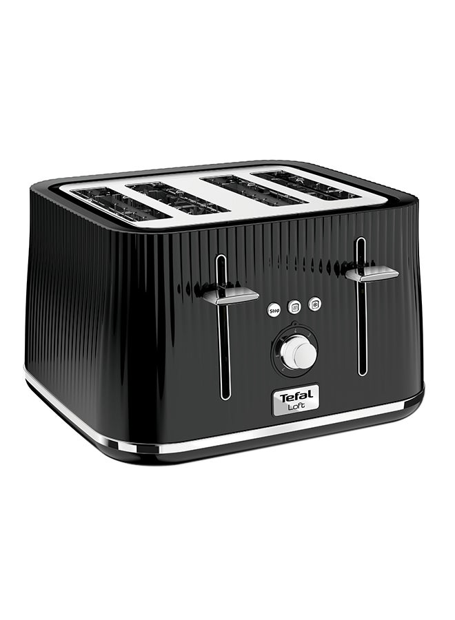 Tefal - Loft Toaster | Modern Design | Easy To Use | 7 browning levels | 4-slot toaster with extra-wide | 1700 W TT760840 Black / Silver - Image 1