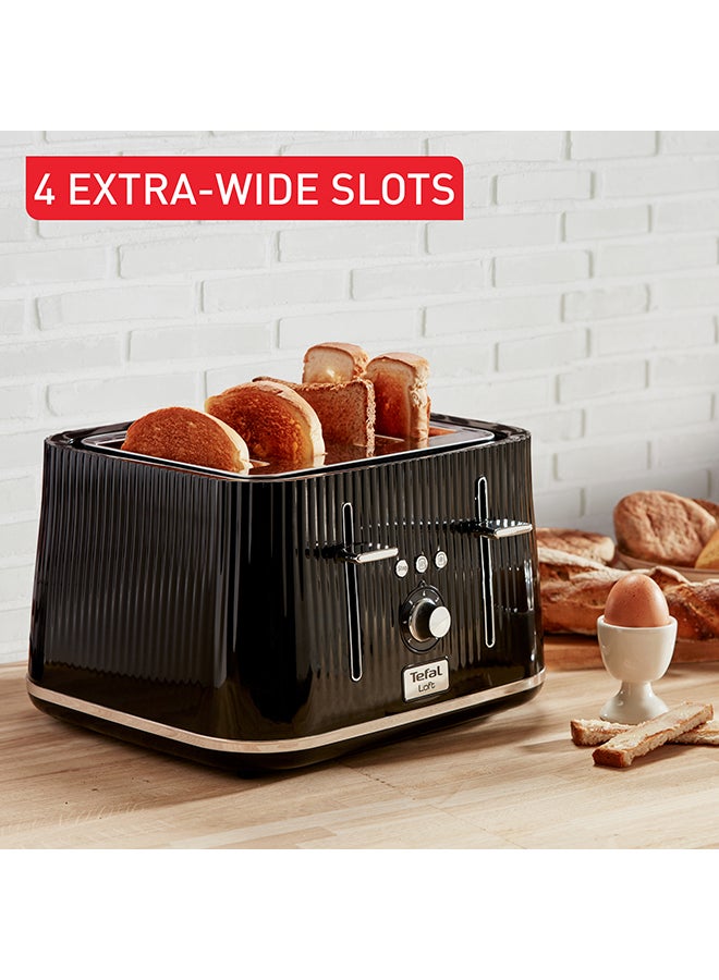 Tefal - Loft Toaster | Modern Design | Easy To Use | 7 browning levels | 4-slot toaster with extra-wide | 1700 W TT760840 Black / Silver - Image 1