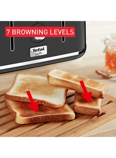 Tefal Loft Toaster | Modern Design | Easy To Use | 7 browning levels | 4-slot toaster with extra-wide | 1700 W TT760840 Black / Silver  - Image 4
