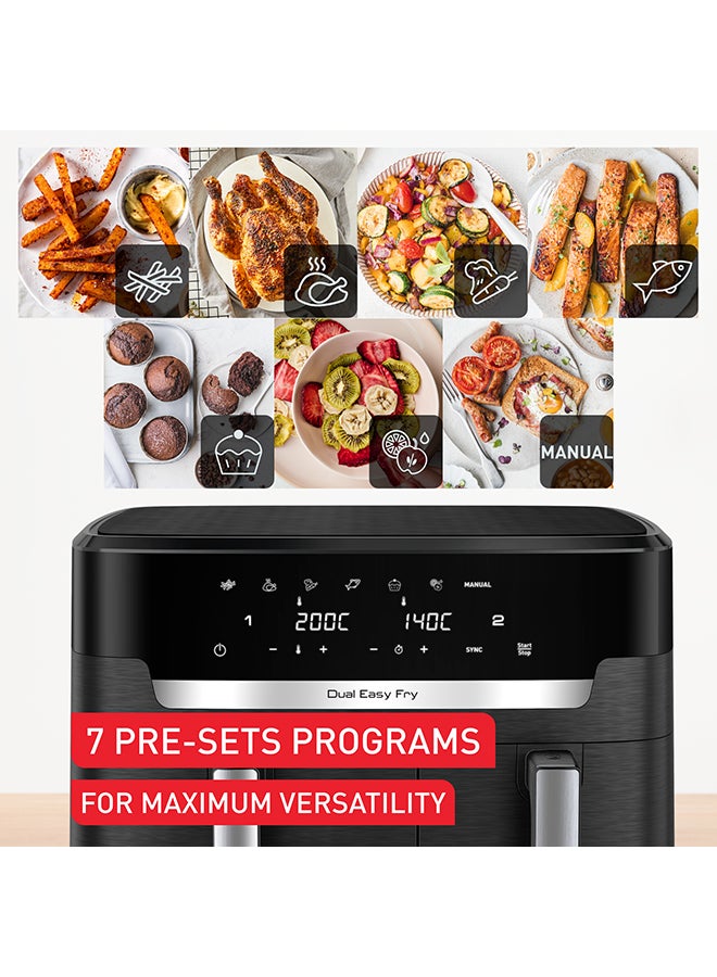 تيفال XXL Dual Easy Fry | XXL Dual air fryer | +8 people | spacious baskets up to 3kg | 7 pre-sets programs | 11 L 2700 W EY9428G0 Black  - Image 5