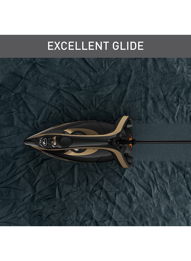 تيفال Puregliss Steam Iron | 50 g/Minute Cont | Steam Output, 280 g/Minute Steam Burst | Anti-Stain Protection | Exceptional Glide | Safety Auto-Off | 270 ml 3000 W FV8064G0 Black / Copper  - Image 5