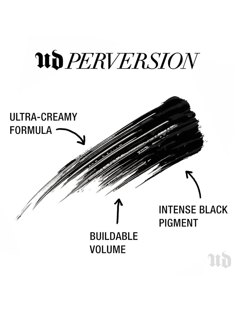 Urban Decay Perversion Volumizing Mascara, Lengthening Mascara, Buildable Lash Volume & Length, Longwear, Non-waterproof, Clump-free Lash Lift, Cruelty-free, Paraben-free, Intense Black Intense Black  - Image 2