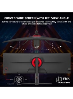 TWISTED MINDS 49-Inch Ultra-Wide IPS Monitor, 5120x1440 Resolution, R3800 Curvature, 75Hz Refresh Rate, 1ms MPRT, HDR, FreeSync & G-Sync, HDMI/DP/USB-C, Built-In Speakers, 350cd/m² Brightness BLACK  - Image 3