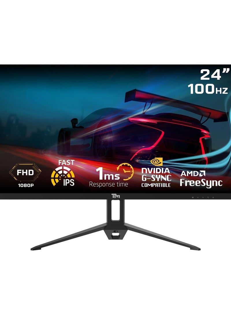 TWISTED MINDS - 24 Inch Display Fast IPS Gaming Monitor - 1920 x 1080 FHD Resolution, 100 Hz Refresh Rate, 16:9 Aspect Ratio, 1 ms Response Time TM24FHD100IPS Black - Image 1