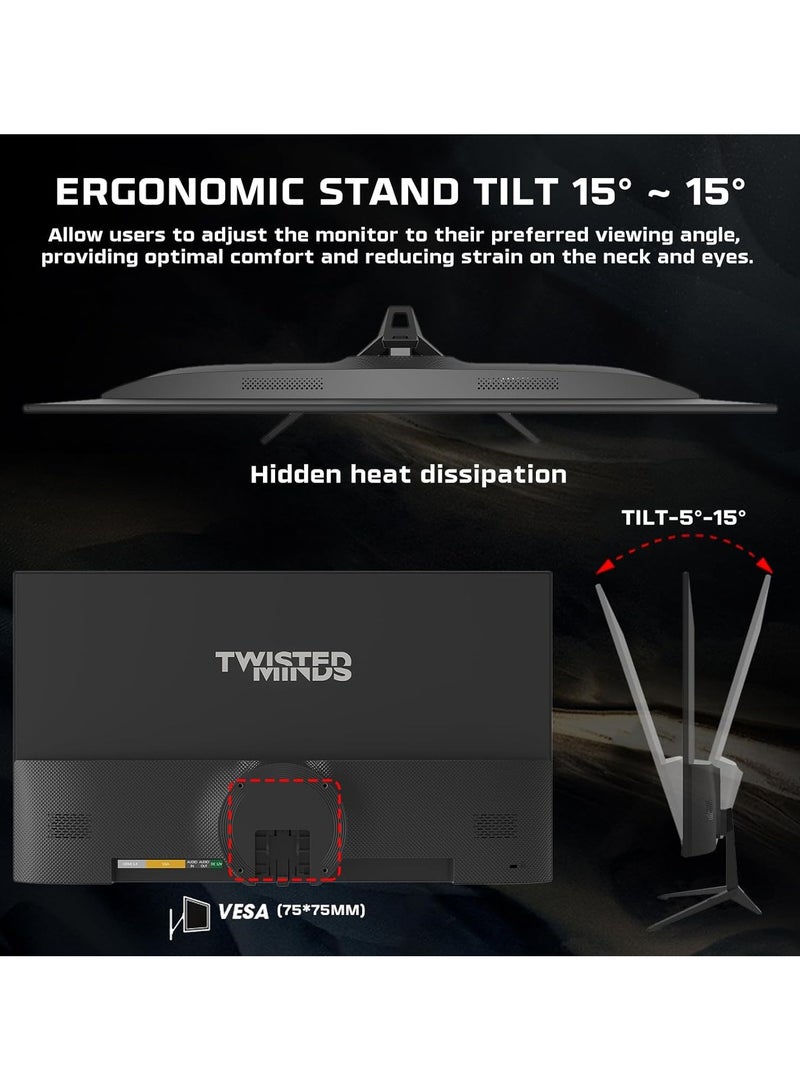 TWISTED MINDS 22 Inch Display Fast IPS Gaming Monitor - 1920 x 1080 FHD Resolution, 100 Hz Refresh Rate, 16:9 Aspect Ratio, 1 ms Response Time TM22FHD100IPS Black - Image 4