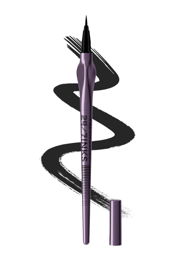 Urban Decay 24/7 Inks Liquid Eyeliner Pen, Water-Resistant, Smudge-Resistant, Vibrant Colored Liner, Ergonomic Precision Grip, Felt Tip or Brush Tip Zero - Matte Black  - Image 1
