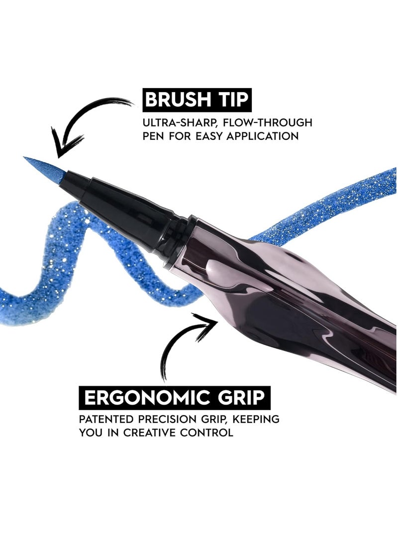 Urban Decay 24/7 Inks Liquid Eyeliner Pen, Water-Resistant, Smudge-Resistant, Vibrant Colored Liner, Ergonomic Precision Grip, Felt Tip or Brush Tip Zero - Matte Black  - Image 3