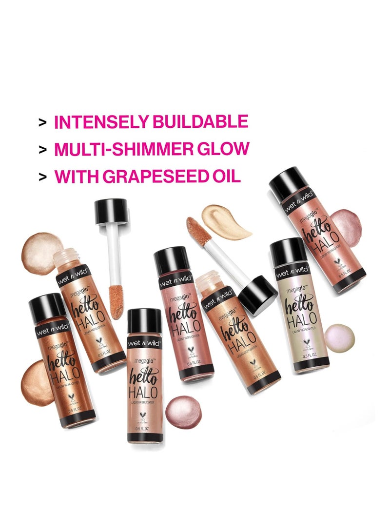 ويت اند وايلد MegaGlo Hello Halo Liquid Highlighter Makeup, Shimmer, Rose Gold Halo, Goodbye - Image 4