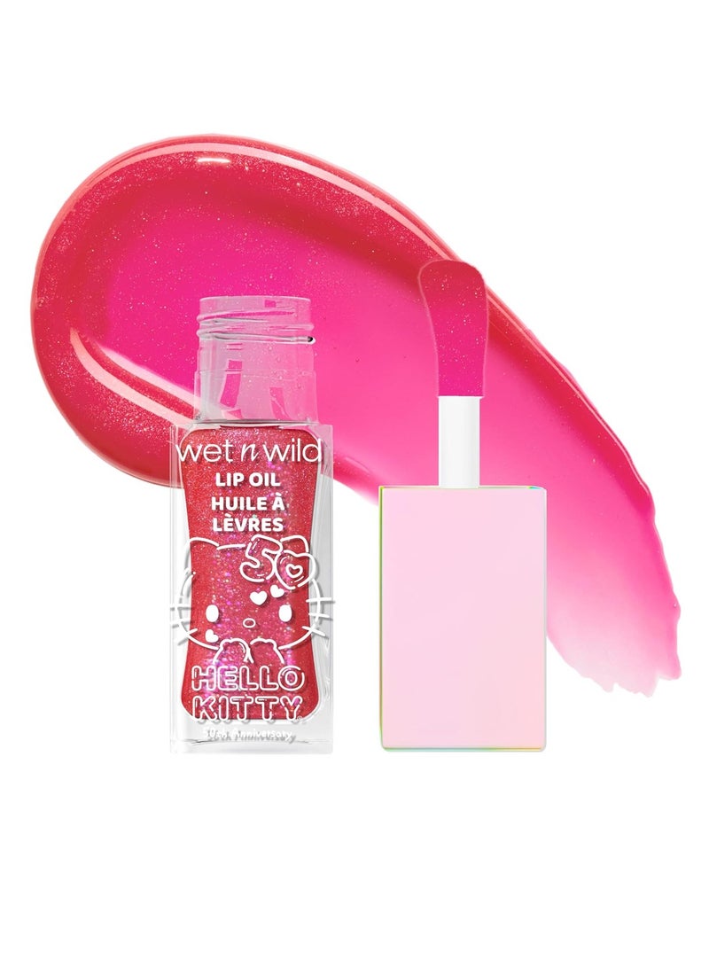 ويت اند وايلد Hello Kitty Glitter Lip Oil, New 10 Oil Infused Formula, Warm Apple Pie Lightly Scented, Sparkly Bold Colors, Cruelty-Free & Vegan Purrfect - Image 1