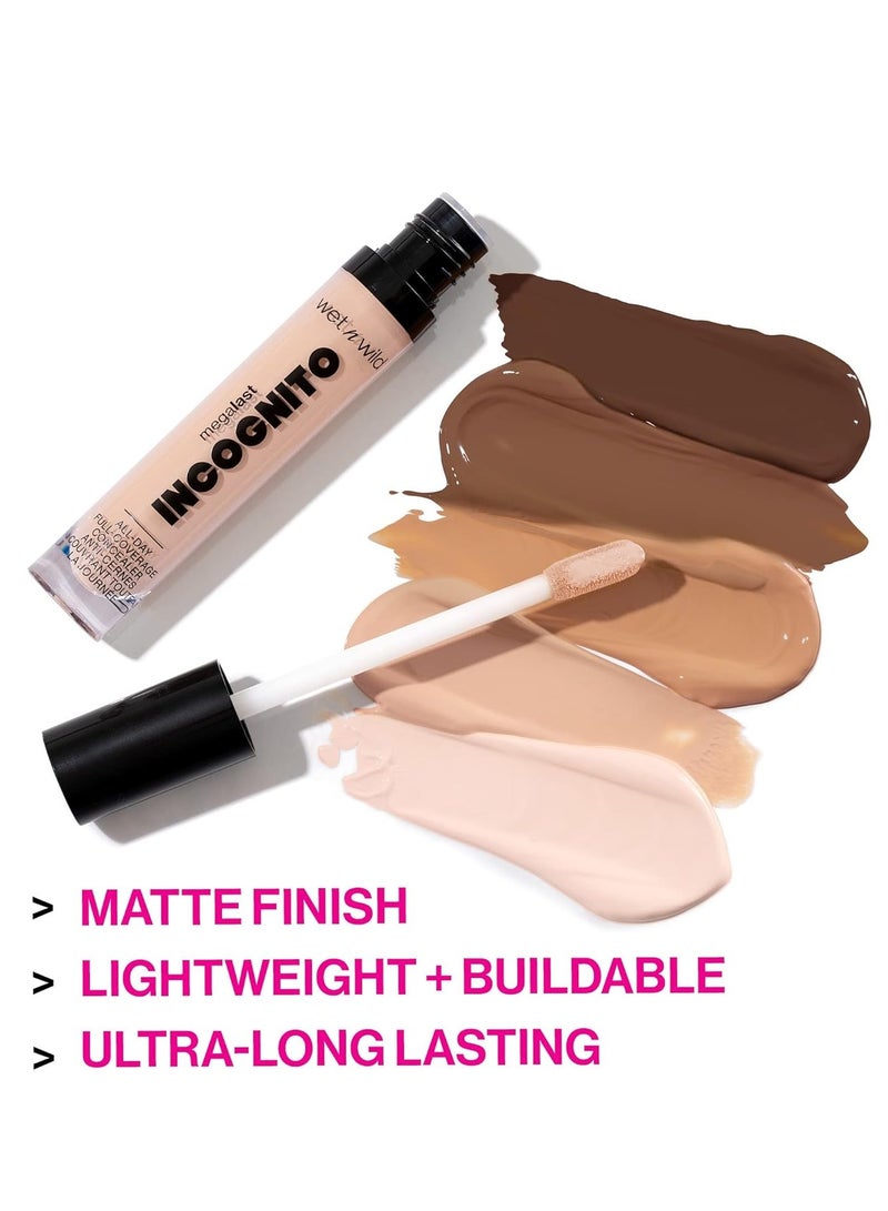 ويت اند وايلد Mega Last Incognito All-Day Full Coverage Liquid Matte Concealer, 0.18 Ounce Light Beige - Image 2