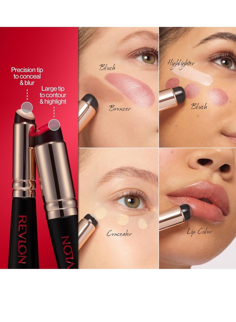 ريفلون أداة خلط مكياج جلي مزدوجة الطرف، هدايا لها، هدايا مكياج للنساء، أداة تطبيق مكياج وجه سيليكون دقيقة، 1 قطعة - Image 3