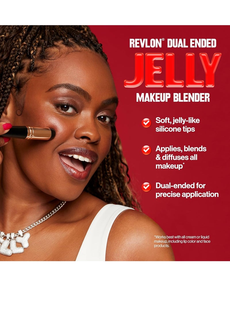 ريفلون أداة خلط مكياج جلي مزدوجة الطرف، هدايا لها، هدايا مكياج للنساء، أداة تطبيق مكياج وجه سيليكون دقيقة، 1 قطعة - Image 4