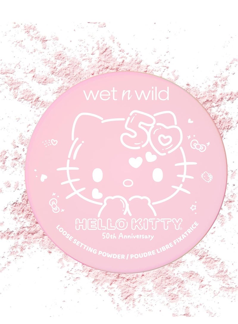 ويت اند وايلد Hello Kitty Loose Setting Powder, Ultra-Fine for Shine Control, Brightening & Revitalization, Soft-Sheer, Cruelty-Free & Vegan Pink - Image 1