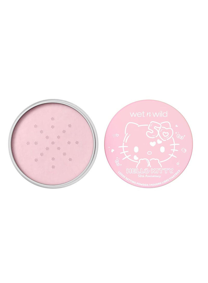 ويت اند وايلد Hello Kitty Loose Setting Powder, Ultra-Fine for Shine Control, Brightening & Revitalization, Soft-Sheer, Cruelty-Free & Vegan Pink - Image 4
